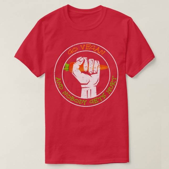 Vegan und niemand wird Vegan verletzt T-Shirt (Design vorne)