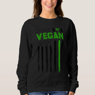 Vegan USA Amerikanische Flagge Vegetarische Landwi Sweatshirt