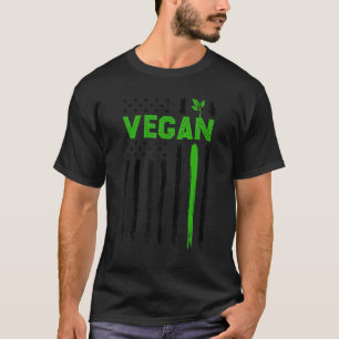 Vegan USA Amerikanische Flagge Vegetarische Landwi T-Shirt