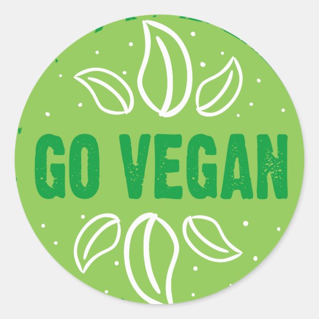 Vegan, vegan, vegetarisch, vegetarisch, runder aufkleber (Vorderseite)