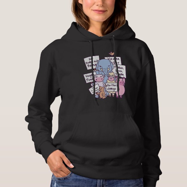 Vegan vegetarian bin vegan  saying hoodie (Vorderseite)