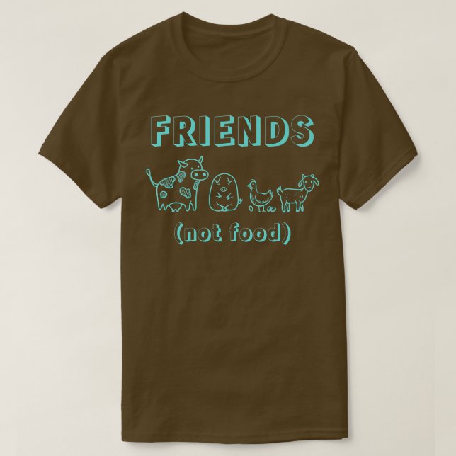 Vegan Vegetarian Food Vegans Friends Cow Pig Chick T-Shirt (Design vorne)