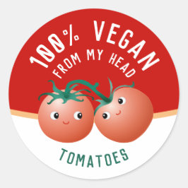 Vegan von meinem Kopf bis zu meinem Zehen-Etikett Runder Aufkleber