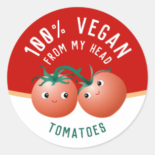 Vegan von meinem Kopf bis zu meinem Zehen-Etikett  Runder Aufkleber