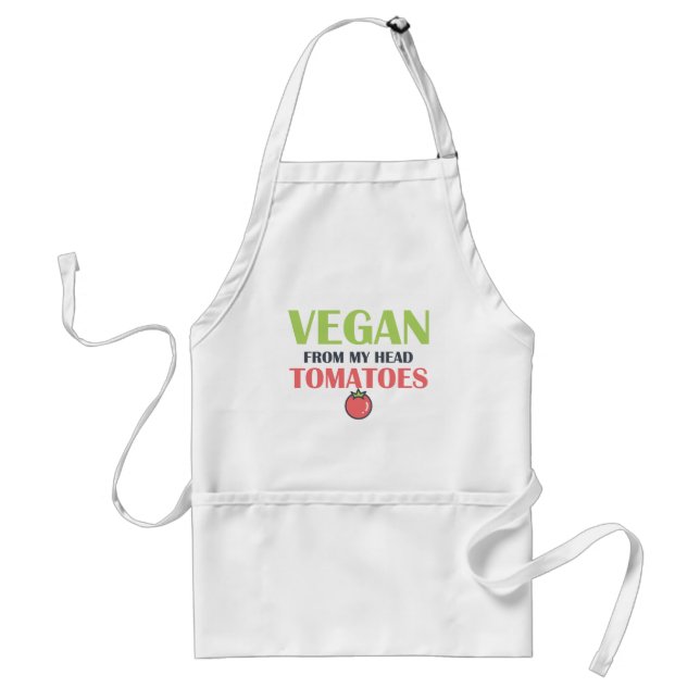 Vegan von meinem Kopf Tomaten Funny Puff Schürze (Vorne)