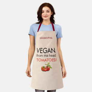 Vegan von Tomaten/Paradeiser Name Beige Schürze
