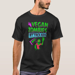 Vegan Zombies greifen wieder lustige vegetarische T-Shirt