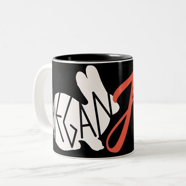Vegane AF-Kaffee-Tasse Zweifarbige Tasse (Vorderseite Links)