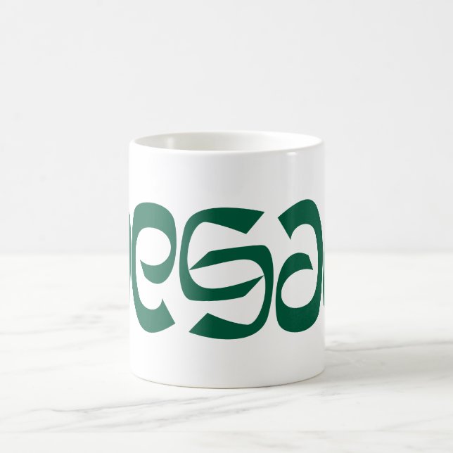 Vegane Ambigram-Tasse Kaffeetasse (Mittel)