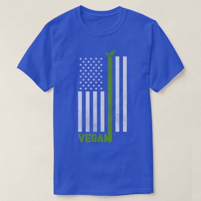 Vegane amerikanische Flagge Vegetarischer Landbau  T-Shirt (Design vorne)