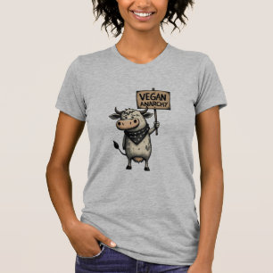 Vegane Anarchie – Rebellische Kuh Protest T-Shirt
