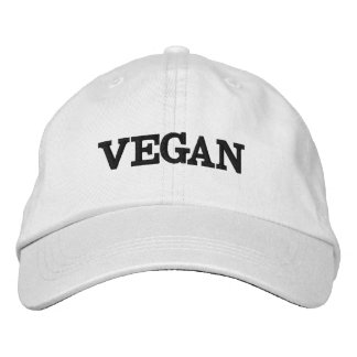 Vegane Baseballkappe (schwarzer Text) Bestickte Baseballkappe