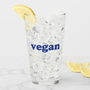 "vegane" blaue Buchstabengläser Glas