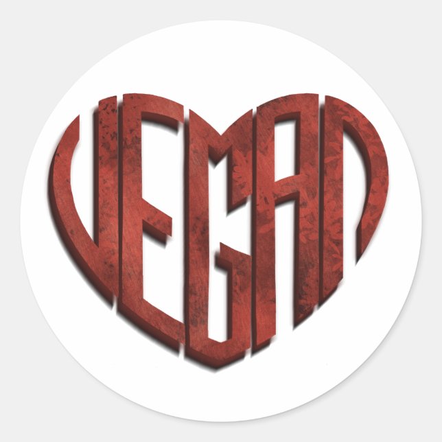 Vegane Blume Herz Runder Aufkleber (Vorderseite)