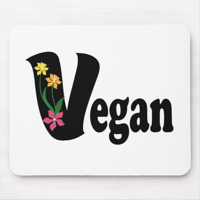 Vegane Blume Mousepad (Vorne)
