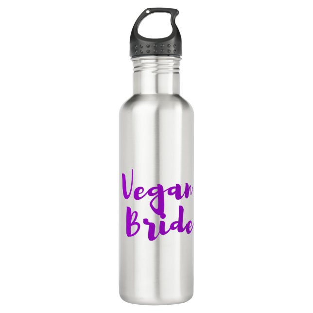 Vegane Braut-lila weißes cooles einzigartiges Edelstahlflasche (Vorderseite)