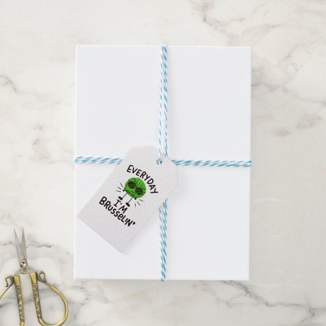 Vegane Brüssel-Sprossen Geschenkanhänger (Mit Garn)