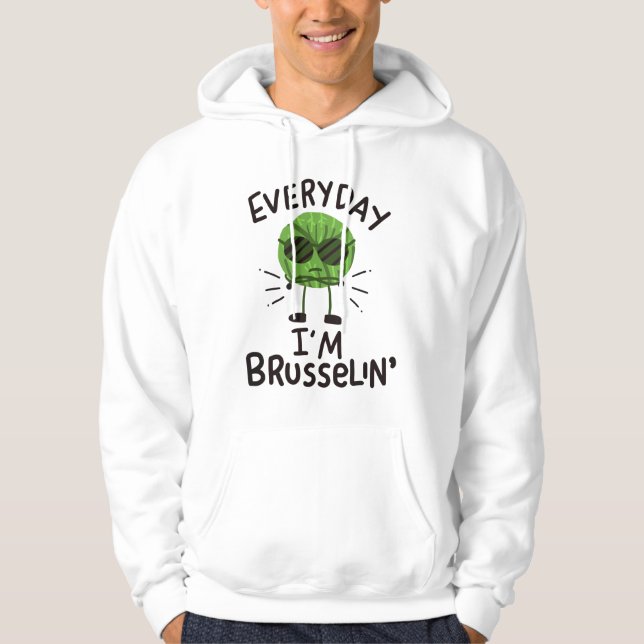 Vegane Brüssel-Sprossen Hoodie (Vorderseite)
