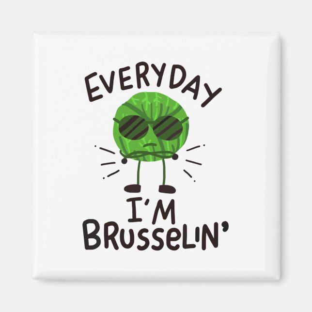 Vegane Brüssel-Sprossen Magnet (Vorne)