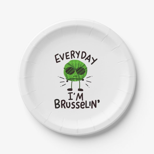 Vegane Brüssel-Sprossen Pappteller (Vorderseite)