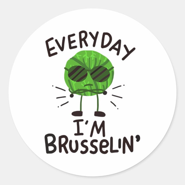 Vegane Brüssel-Sprossen Runder Aufkleber (Vorderseite)