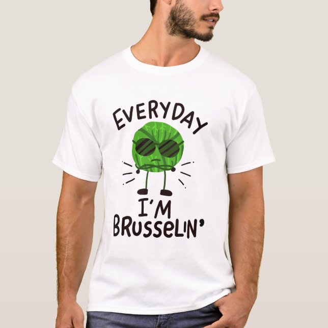 Vegane Brüssel-Sprossen T-Shirt (Vorderseite)