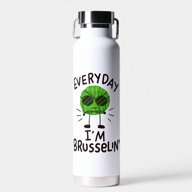 Vegane Brüssel-Sprossen Trinkflasche (Vorne)