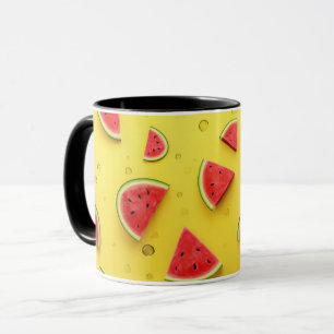 Vegane Cartoon-Früchte Süße Wassermelonen-Scheibe  Tasse