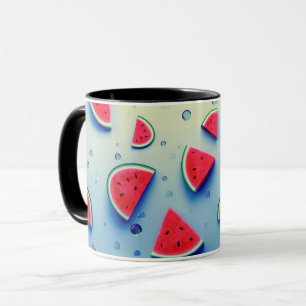Vegane Cartoon-Früchte Süße Wassermelonen-Scheibe  Tasse