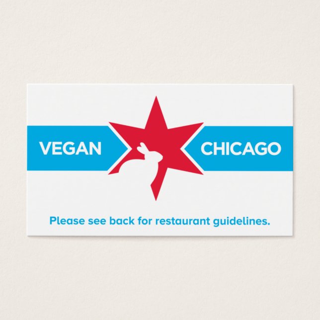 Vegane Chicago-Restaurantkarte (Vorderseite)