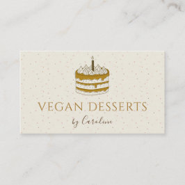 Vegane Desserts Kuchen neutrale Braune Pastelbäcke Visitenkarte