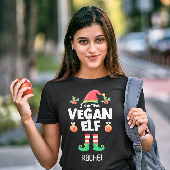 Vegane Elffamilienpassende Weihnachtsmarke T-Shirt (Von Creator hochgeladen)