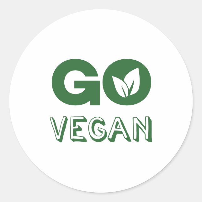 Vegane Ernährung auf Pflanze Veganismus Runder Aufkleber (Vorderseite)