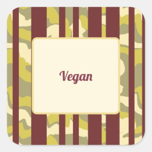 Vegane Ernährungspräferenz Party-Essen Quadratischer Aufkleber