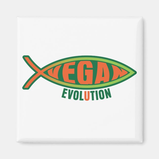 Vegane Evolution Magnet (Vorne)