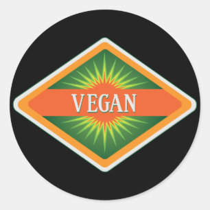 Vegane Farblogos Runder Aufkleber