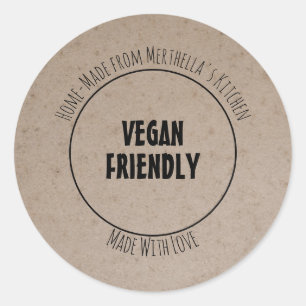 VEGANE FRIENDLY-Zuhause - individuell anpassbar Runder Aufkleber