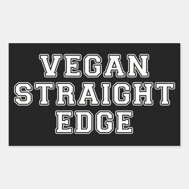 Vegane gerade Kante Rechteckiger Aufkleber (Vorderseite)