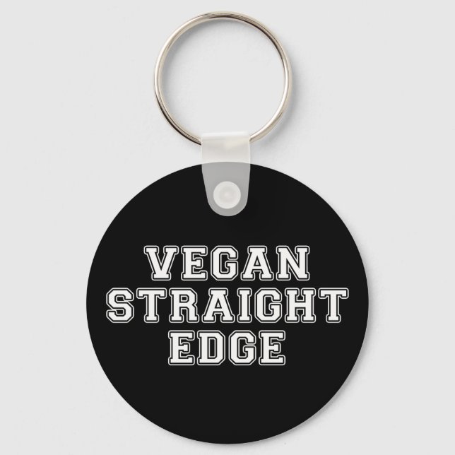 Vegane gerade Kante Schlüsselanhänger (Vorderseite)