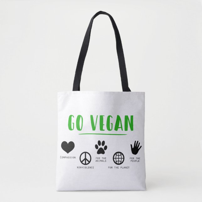 Vegane Gewaltlose Tiere Planeten Menschen Tasche (Vorderseite)