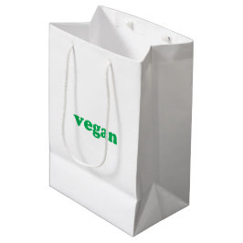 "vegane" grüne Buchstaben, weiß Mittlere Geschenktüte