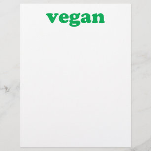 "vegane" grüne Buchstaben, weißer Hintergrund Briefbogen