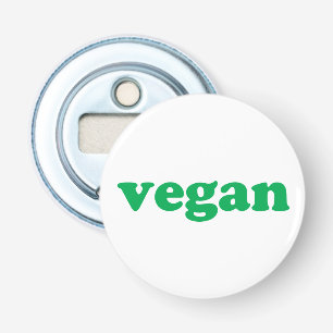 "vegane" grüne Buchstaben, weißer Hintergrund Flaschenöffner