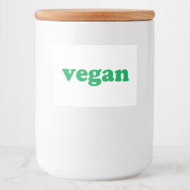 "vegane" grüne Buchstaben, weißer Hintergrund Lebensmitteletikett