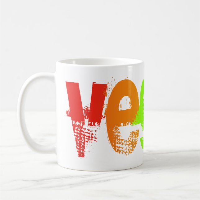 Vegane Grunge-Regenbogen-Tasse Kaffeetasse (Links)