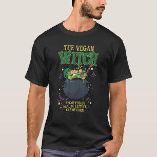 Vegane Hexe Halloween Lustig Süß Veganismus Liebha T-Shirt