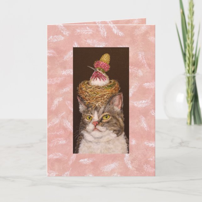 vegane Katze mit Opal- und Veva-Karte Karte (Vorderseite)