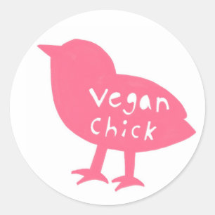 Vegane Kick-Aufkleber (pink) Runder Aufkleber