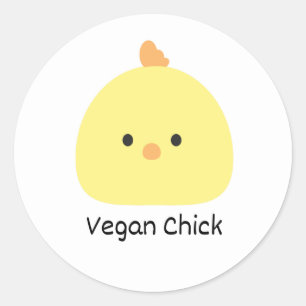 Vegane Küken Runder Aufkleber