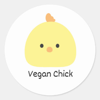 Vegane Küken Runder Aufkleber